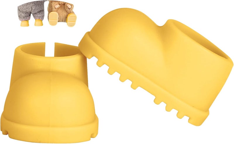 sunla Store Doll Shoes for 17cm Doll, Cute Mini Shoes Accessories for 17cm Dolls Sitting Standing Series, Silicone Doll Rain Shoes Boots(1 Pair Yellow) - Image 1
